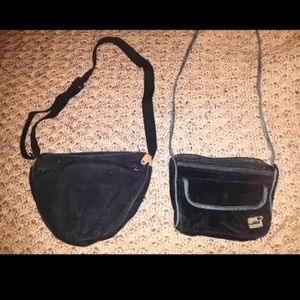 2 vintage (80s-early 90s) black corduroy bags